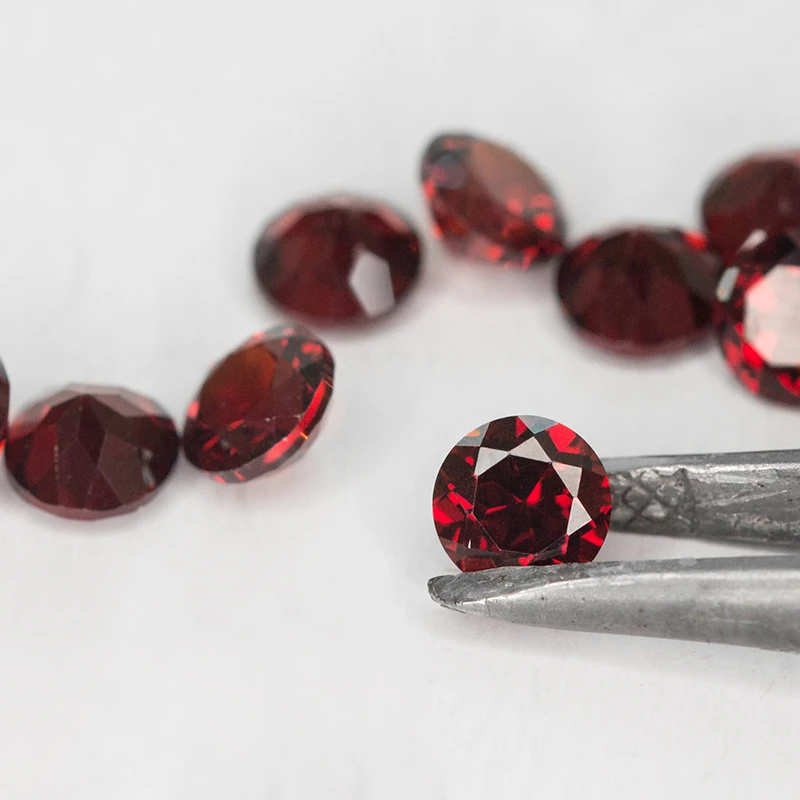 

Natural Red Garnet Round Cut Loose Gemstone Price Per Grams