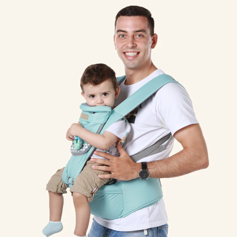 

C'dear 2021 OEM Support Organic Cotton Ergonomic Baby Carrier with Lumbar Support Hipseat Baby Front Facing Backpack Carrier//, Picture shows