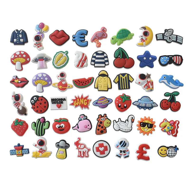 

High quality cartoon garden hole shoes soft pvc rubber shoe lace charms custom wholesale Via DHL/Fedex