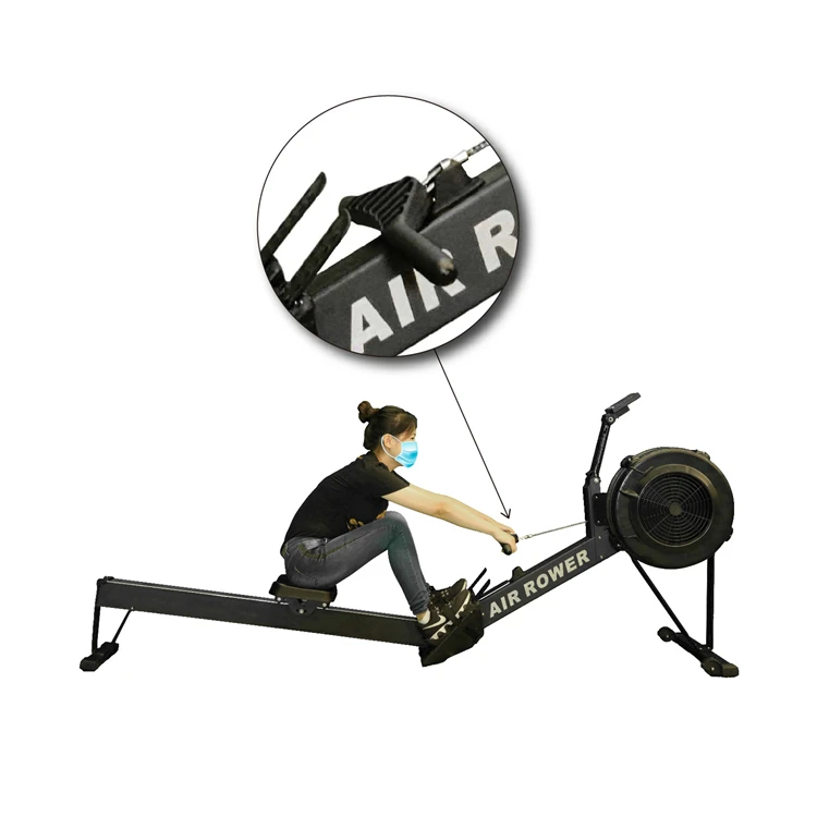 

Delivery from France warehouse Low Noise Air Rower Machine Gym Equipment home Use Customized Logo Availabled, Black