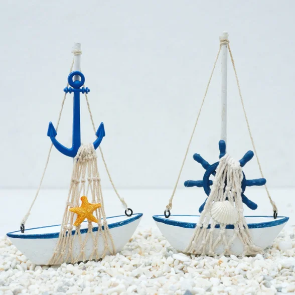 Wholesale fancy decorative wooden sailing boat