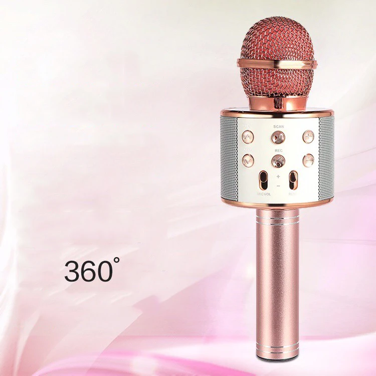 

Portable handheld 800mah ws 858 wireless karaoke bt microphone speaker for mobile, Black,blue, rose gold, pink, gold