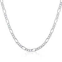 

Fashion Brass Base Sterling Silver 925 2mm Figaro Chain