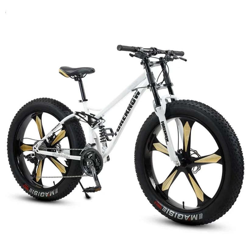 

Hot sales adult bicycle 26 inch 21speed snow fat tire aluminum steel bicycle full suspension bike, Can customized