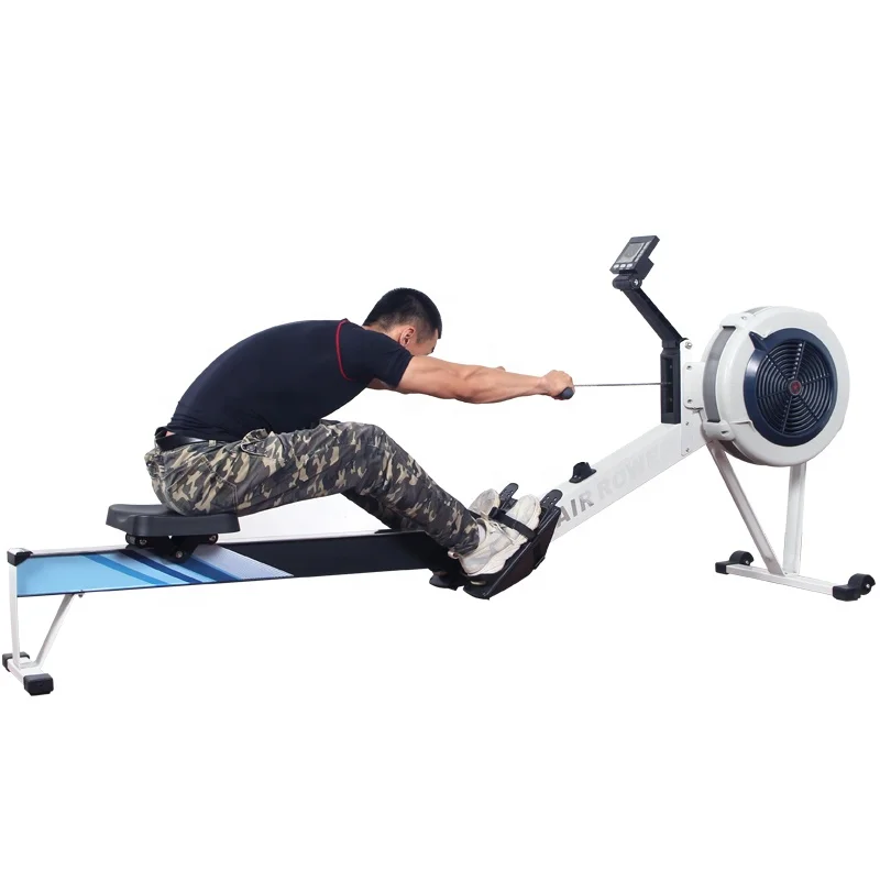 

2021 hot sale commercial home use seated air resistance rowing rower machine, Black gray