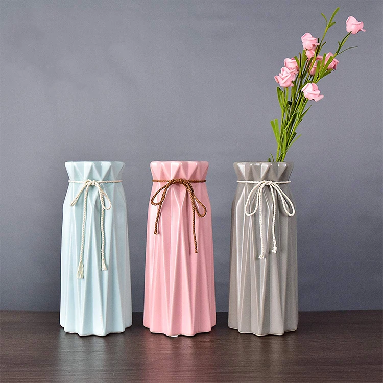 
Wholesale decorative custom geometrical handmade ceramic vase for sitting room bedroom office wedding ceremony^  (62570126895)