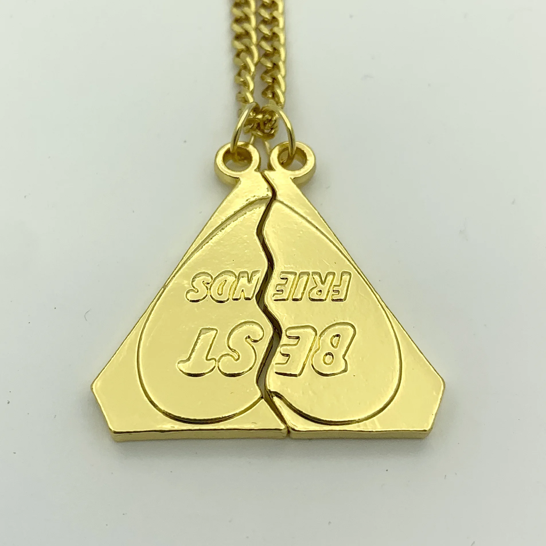 

Triangle split engraved letter necklace