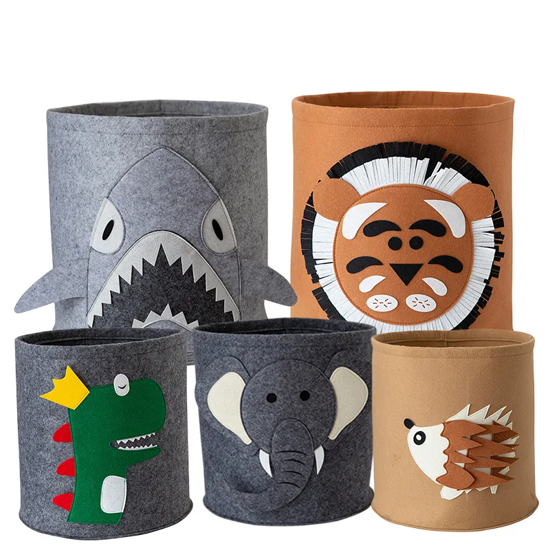 

Manufacture Custom Felt Cute Animal Storage Bin Laundry and Toy Basket for Baby and kids, Option