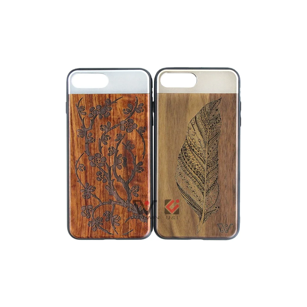 

Wholesale Laser Logo Metal Wood Back Cover Phone Case For iPhone X XR Cell Phone Accessories Case, Customized