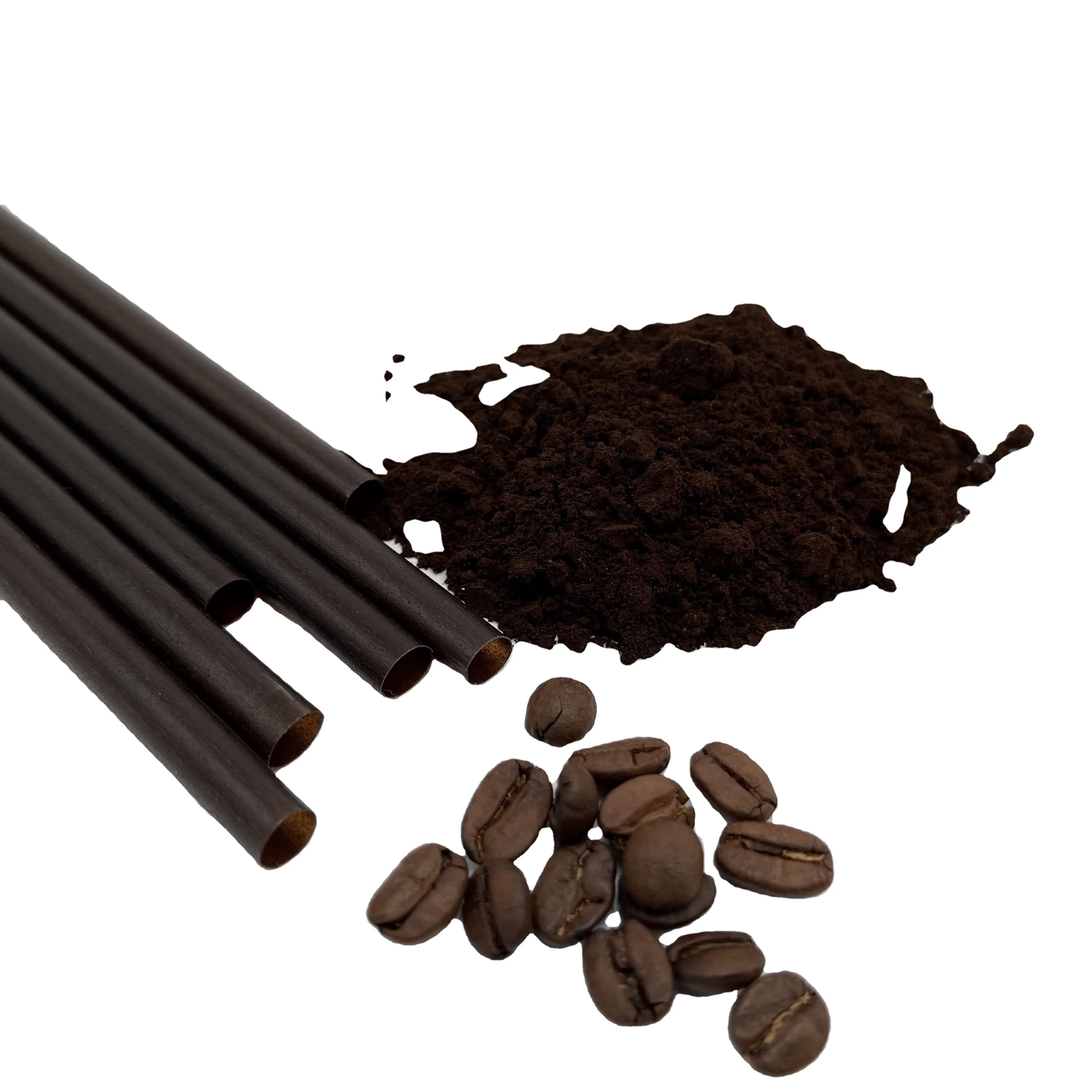 

Biodegradable Compostable Coffee Grounds Straws Eco-friendly Disposable Drinking Straw, Dark brown