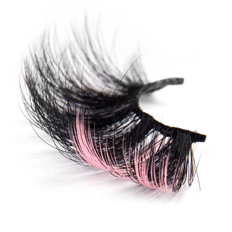 

wholesale lashes with color multiple mixed color 3d faux mink lashes Top Korean Silk color lash strip synthetic eyelashes vendor