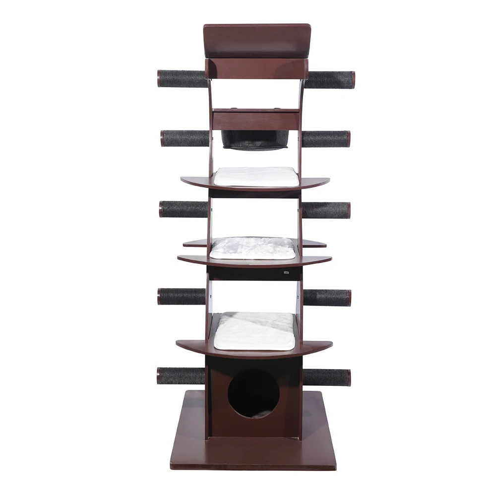 

good quality wooden large cat tree scratcher sisal