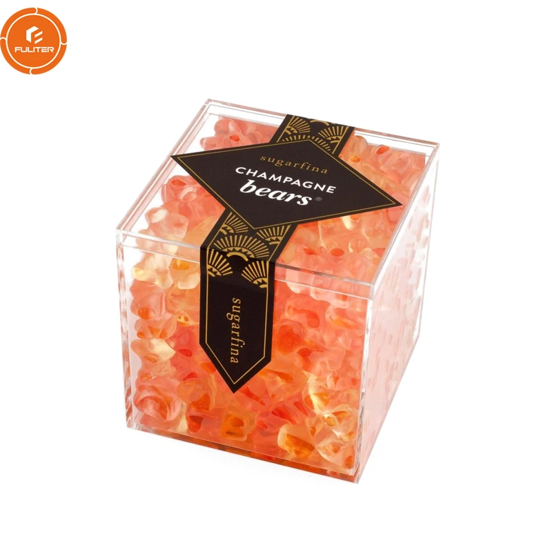 

75xx75x75mm Clear Acrylic Square Acrylic Cube Candy Box With Lid