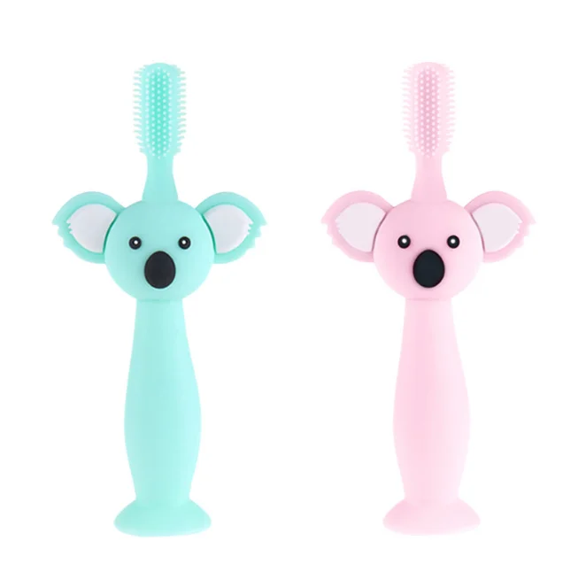 

Custom BPA-Free Food Grade Silicone 360 Baby Infant Soft Safe Silicone Training Cartoon Toothbrush Teether, Picture