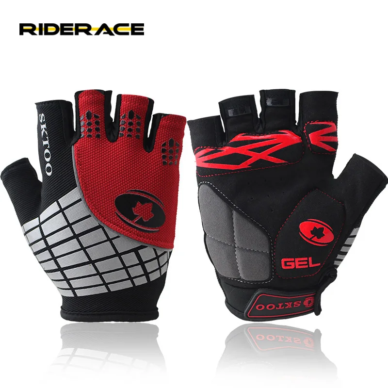 

Reflective Half Finger Cycling Gloves Shockproof Anti-slip Breathable Glove Summer Outdoor Riding MTB Road Bike Equipment