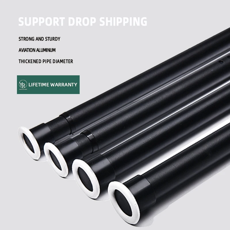 

New design 2.1-2.6m waterproof anti-rust metal telescopic rod bathroom shower curtain rod, 3colors