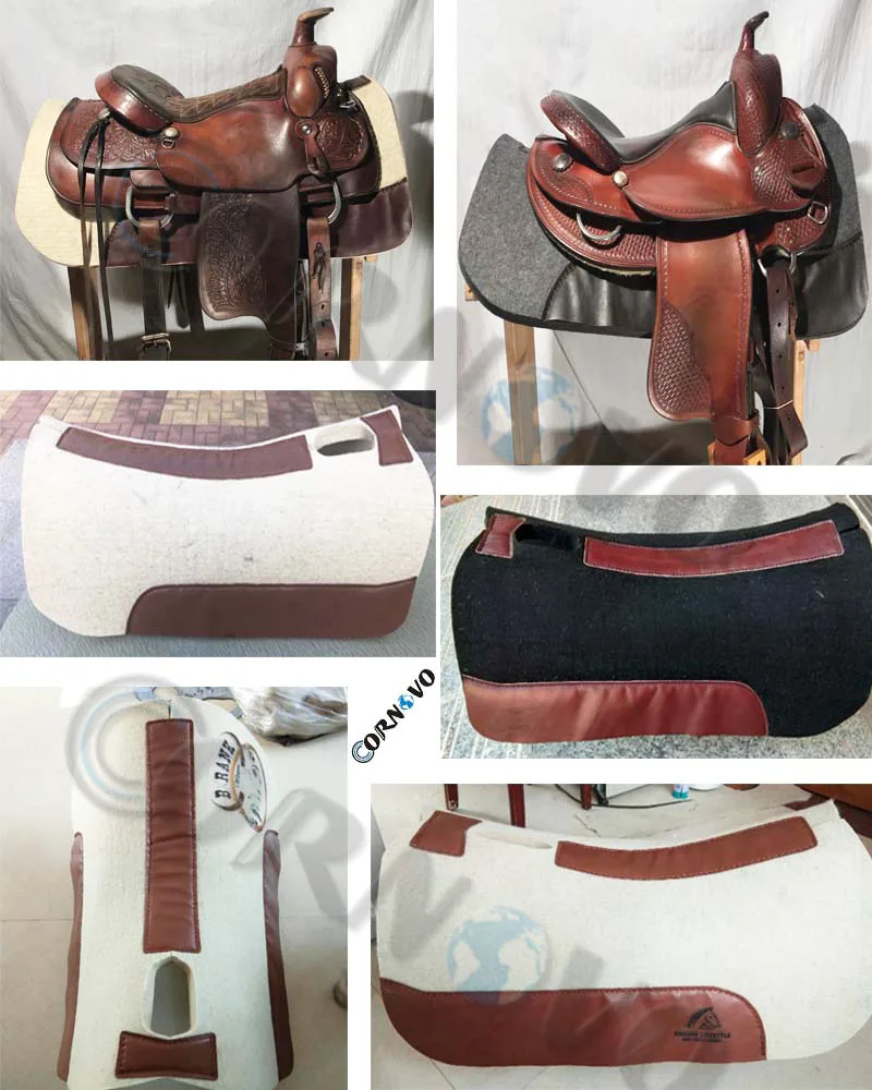 1 Inch Thick Wool Felt, 32x32 Inches, Contoured Saddle Pad With