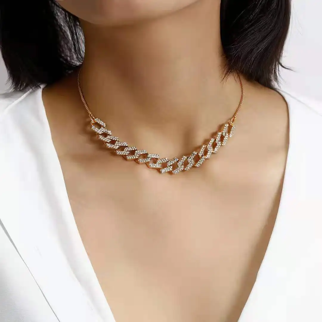 

Fashion 18k gold adjustable Cuban chain men charm necklace Strand Chain