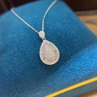

Free shipping factory sale promotion classic pyriform water drop full of diamond 18K Gold singleton pendant without necklace