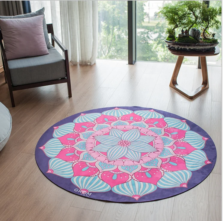 

Huanwei Durable Non Slip Yoga Mat Natural Rubber Eco Friendly Suede Round Yoga Mat
