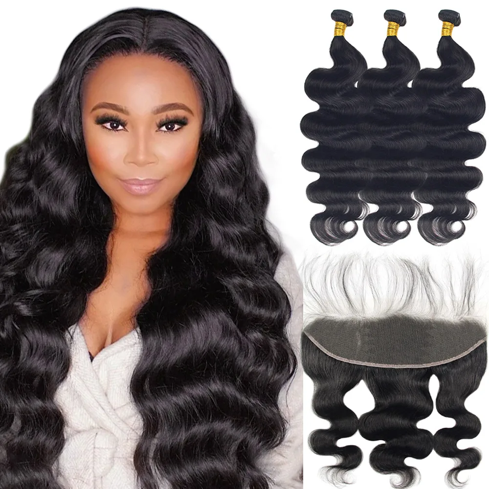 Sample Wholesale Grade 10a Virgin Hair Cuticles Aligned Body Wave Peruvian Virgin Hair Bundles with Closure