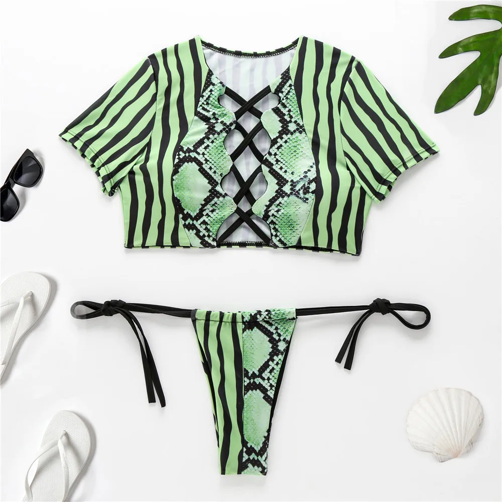 

Micro Clear Strap Women Two Piece Thong Bikini, As picture showed