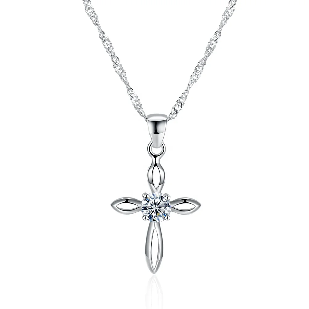 

Women Cross Pendant 925 Sterling Silver Necklace Jewelry