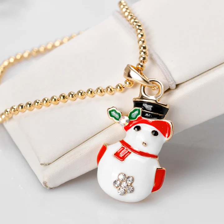

Hot Sale Christmas Creative Necklace Snowman Pendant Necklace Wholesale, Picture shows