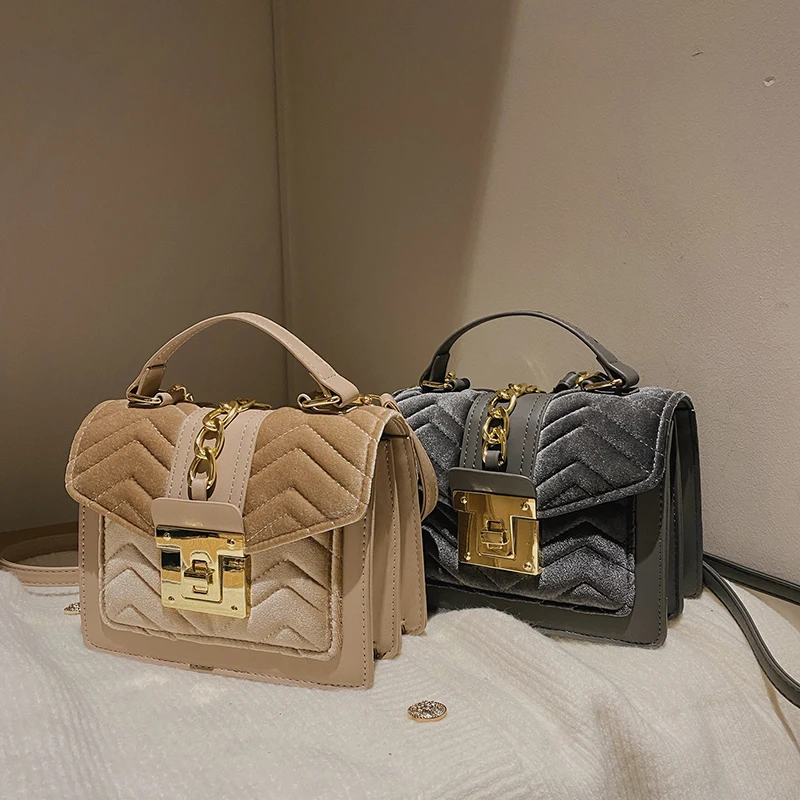 

DDM3366 Latest Fashion Women crossbody bags Wallets Top Handle Messenger Hobo Korean Lady Purses Velvet PU Leather Handbags, 8 colors