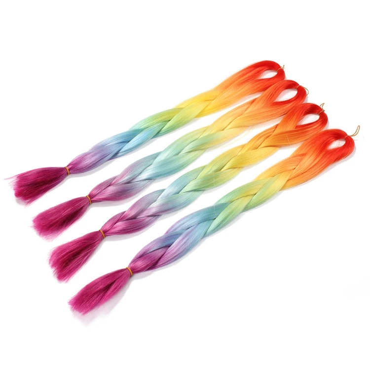 Synthetic Yaki Ombre Braiding Hair Attachment For Braids Pre Stretched