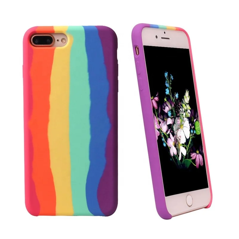 

Manufacturing with package box rainbow eco friendly mobile phone silicone Case For iPhone 6s 7 8 plus X Xs Xr 11 12 pro max, Multi. (black , pink , white , green ,blue etc .)