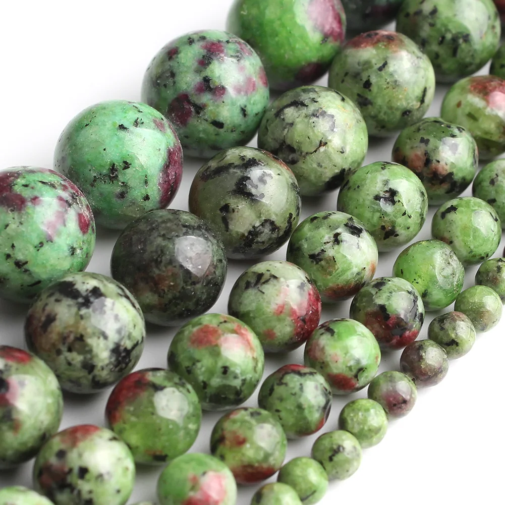 

Wholesale Round 6/8/10/12MM Epidote Rubys Zoisite Stone Loose Beads For Jewelry Making DIY