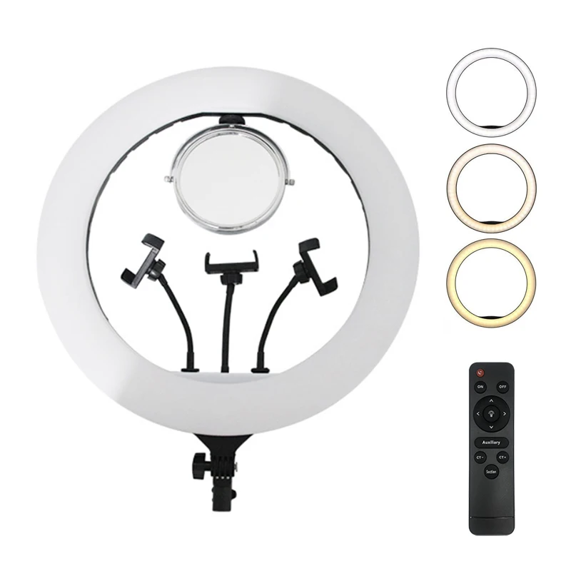 

tiktok live 20-inch 50WLed ring light three-color adjustable makeup photography selfie light ring light with phone holder