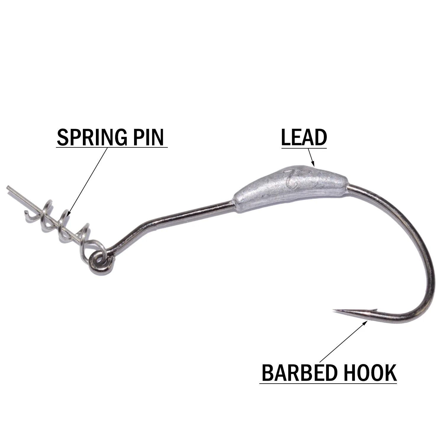 

Crank Hook with Lead 2g 3g 4g 5g 7g Fishing Hooks Lead Crank Hooks for Soft Lure