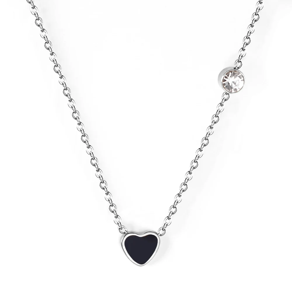 

Fashion Gold Plated Heart Charm Necklace Double Link Chain Necklace For Women