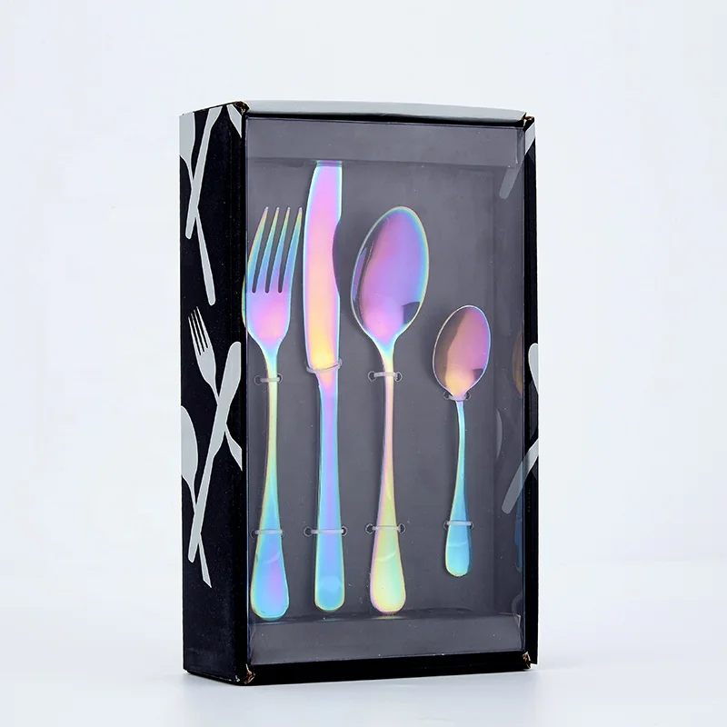 

Food Grade High Quality Pvd Coating Colorful Flatwarer Stainless Steel Set Color Cutlery, Multicolour/silver /gold /black/rose gold