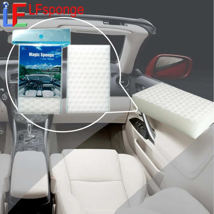 

New product ideas 2022 easy use car wash tools magic car sponge scrubber car interior cleaning products magic better sponge, White