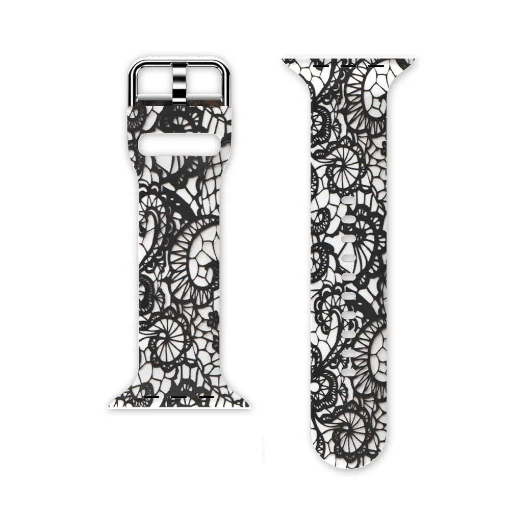 

For Apple Watch band Silicone Sport Smart Watch Band leopard/vintage printed Silicone Wristband for apple watch, Choice