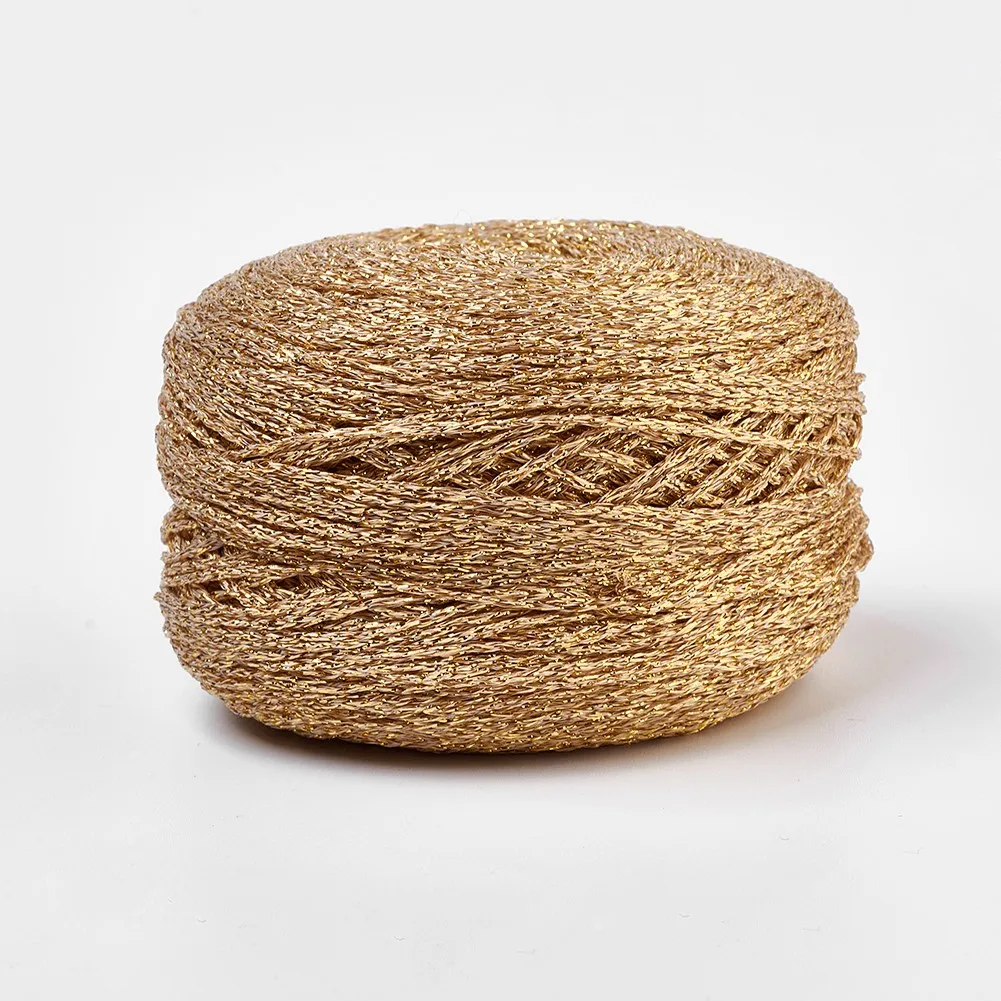 

Pandahall 1 mm Shiny Gold Round String Thread Cotton Metallic Cords