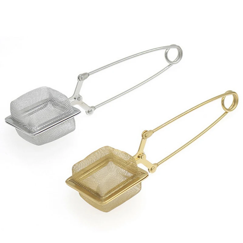 

Tea Infuser Stainless Steel Tea Strainer Mesh Leaf Filter with Long Handle for Loose Tea Cooking, Silver/golden