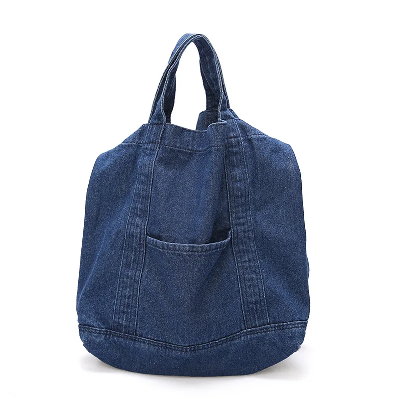 

wholesale Denim Tote Large Capacity Shoulder Handbag Shopping Bag Messenger Bag