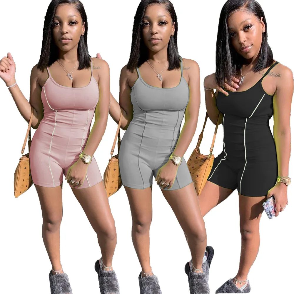 

Clothing Vendor Latest Design Custom Wholesale Hot Pants Cheap Plus Size Workout Plus Size Jumpsuit Women, 3color