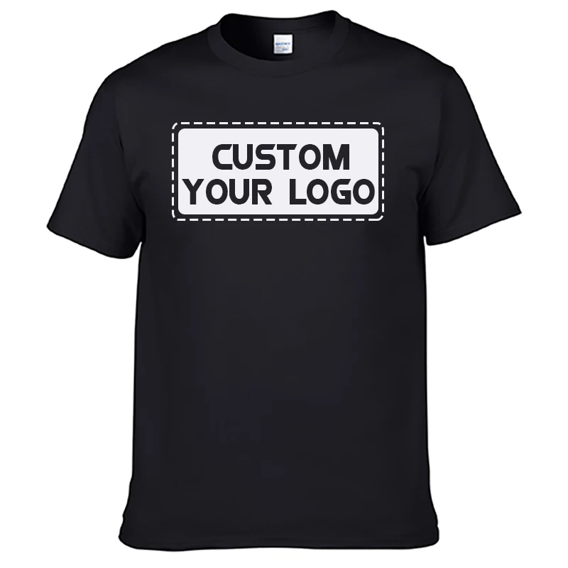 Wholesale Men's Casual Classic Cotton T-Shirt Comfortable Knitted Fabric Customizable Logo Printed on Demand