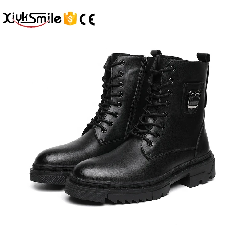 

The latest men's high-top British style round head retro black martin shoes boots man