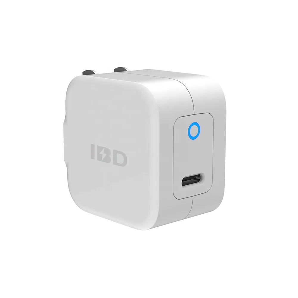 

IBD new PD 20W wall adapter fast charge wall charger with ledt light Fold Plug wall charger for iphone 12