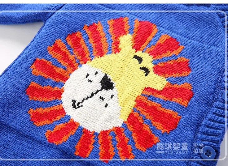 
cartoon jacquard thickening knit baby sweater rompers winter baby clothes baby romper 