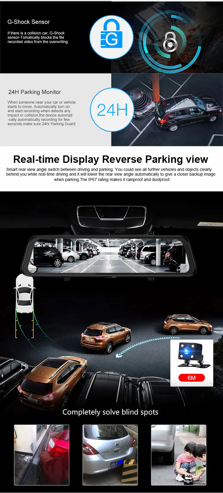 4G Car DVR 10" Android 5.1 GPS Navigation Stream RearView Mirror FHD 1080P ADAS Dash Cam Camera Video Recorder Auto