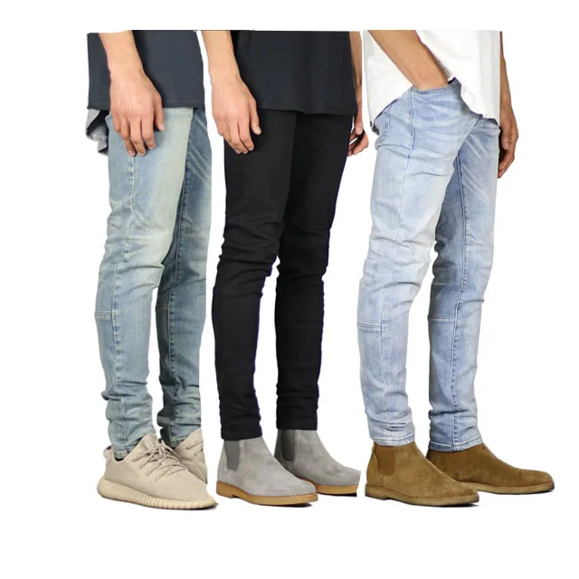 

Wholesale Distressed Boot Cut Black Biker Skinny Men Denim Jeans, Blue black