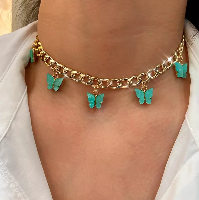 

Trend Handmade Twisted Chain Necklace Butterfly Necklace for Women
