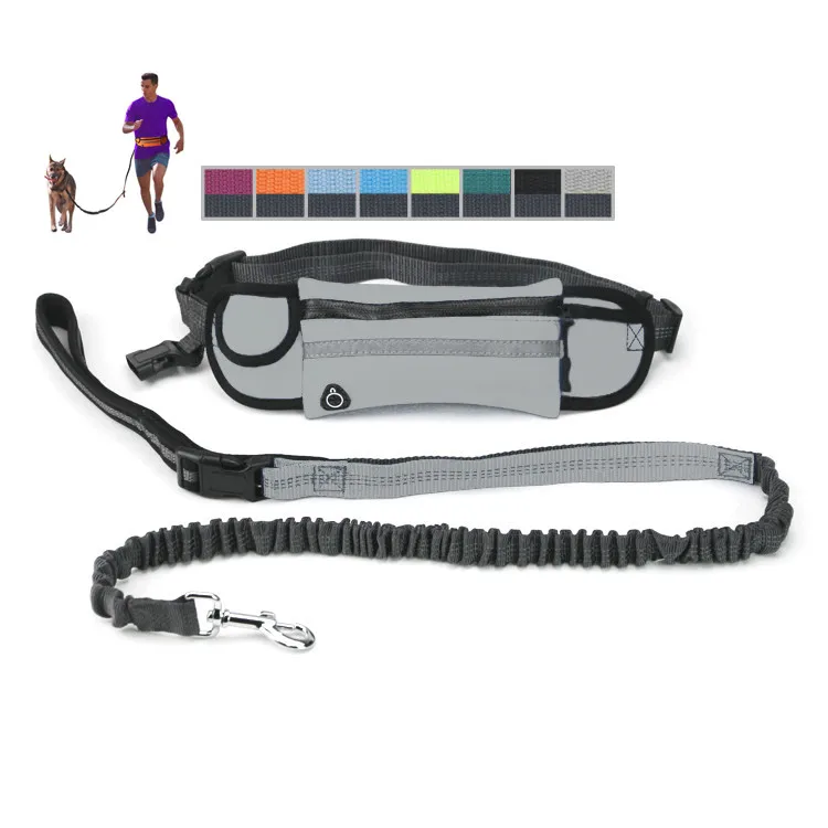 

Hot Selling Multifunction Adjustable Reflective Rope Hands Free Running Waist Belt Pet Dog Lead Leash